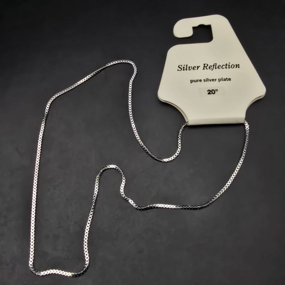 Silver Reflections Silver Plated Chain Necklace 20 Inch NWT - Picture 5 of 6